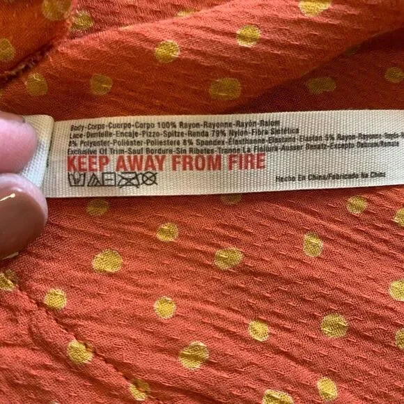 Free People Intimately Blousy Bodysuit Surplice Front Flouncy L/S Lace Trim - Picture 9 of 12